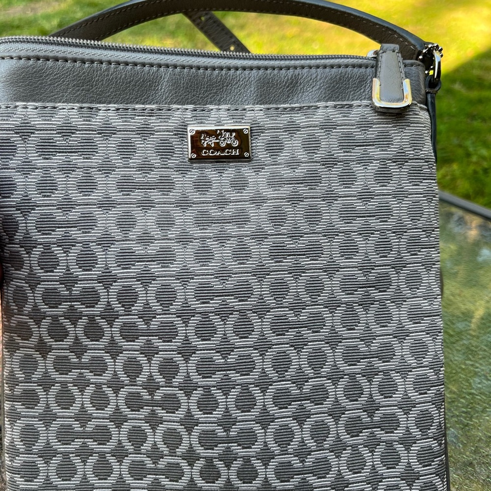 Coach Gray Crossbody Bag with Signature Monogram